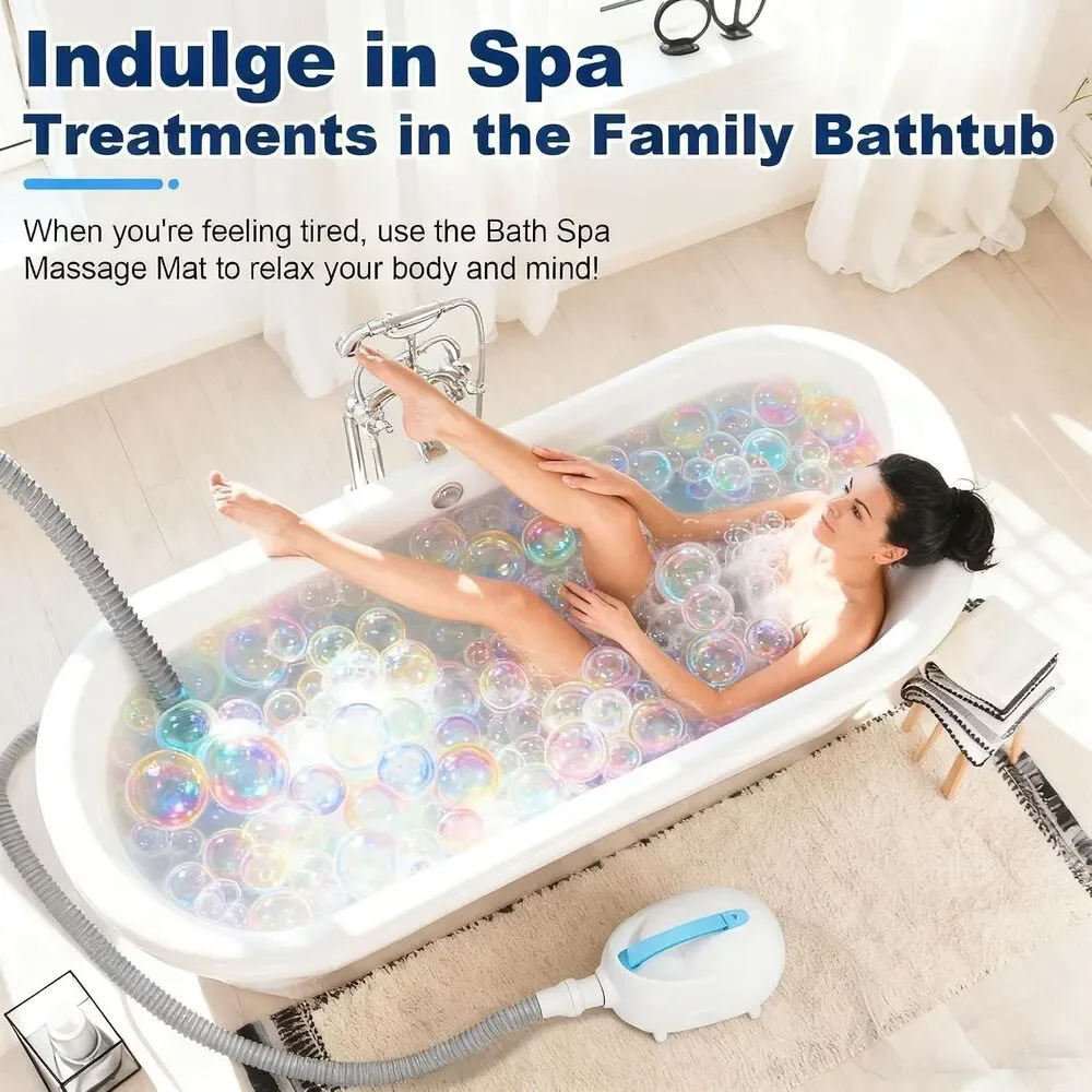 Bubble Bath Mat,Bubble Bath Massager for Smooth Bathtub – 3-Speed Adjustable Tub